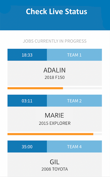 Screen shot of Android status page.